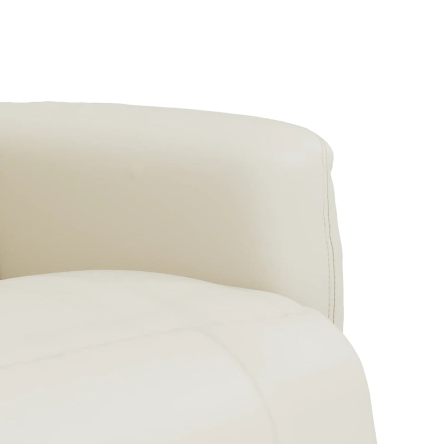 Fauteuil Verstelbaar Met Voetensteun Kunstleer Kleurig Crème