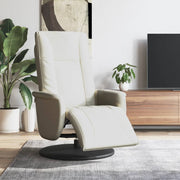 Fauteuil verstelbaar met voetensteun crèmekleurig kunstleer
