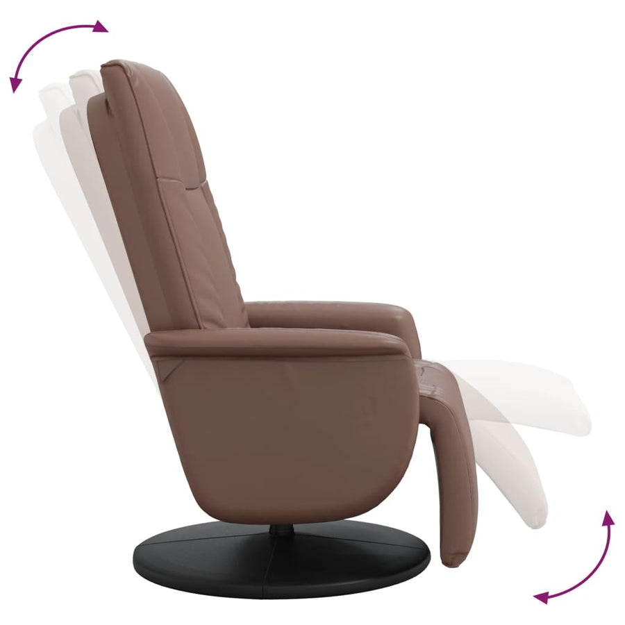 Fauteuil Verstelbaar Met Voetensteun Kunstleer Bruin