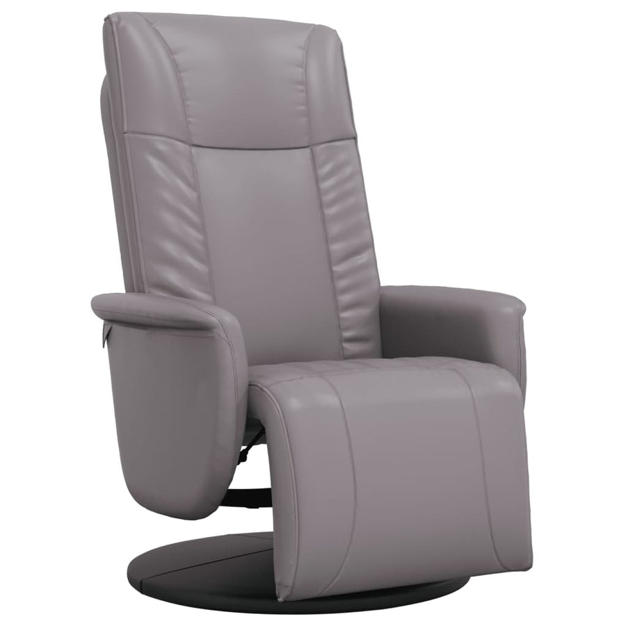 Fauteuil verstelbaar met voetensteun kunstleer grijs