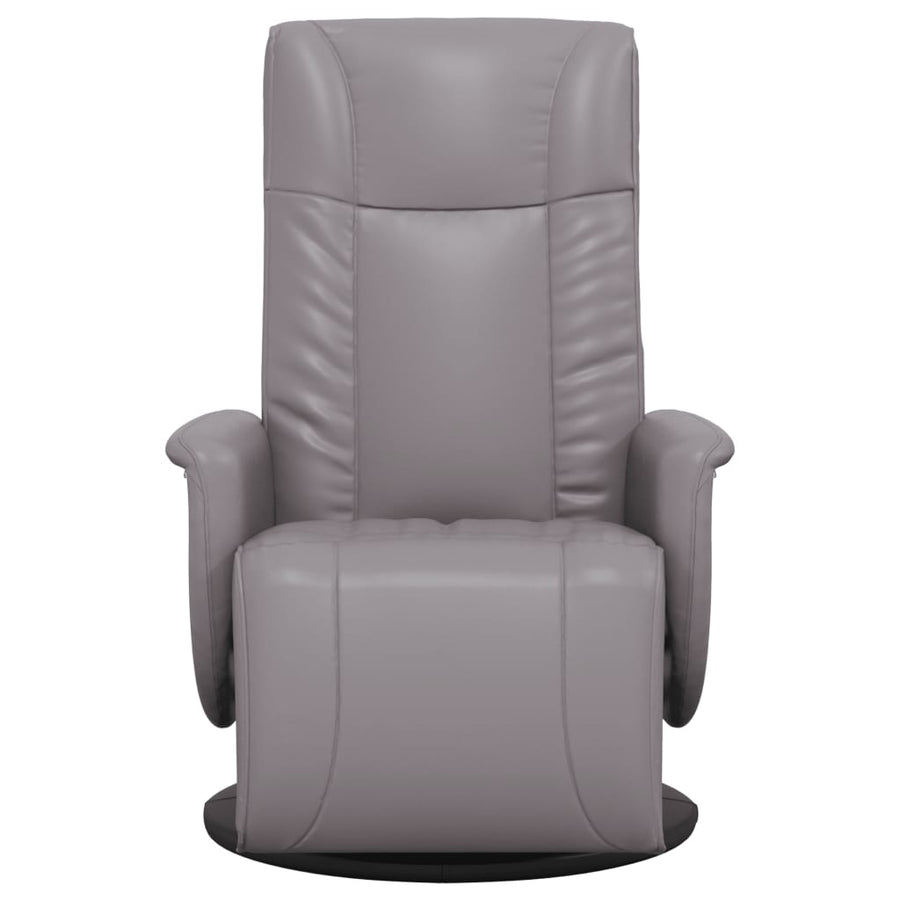 Fauteuil verstelbaar met voetensteun kunstleer grijs