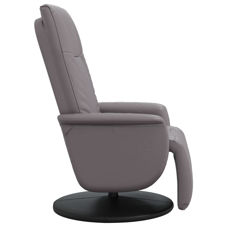 Fauteuil verstelbaar met voetensteun kunstleer grijs