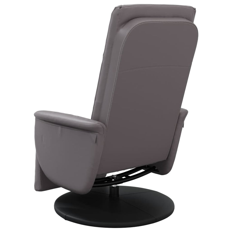 Fauteuil verstelbaar met voetensteun kunstleer grijs