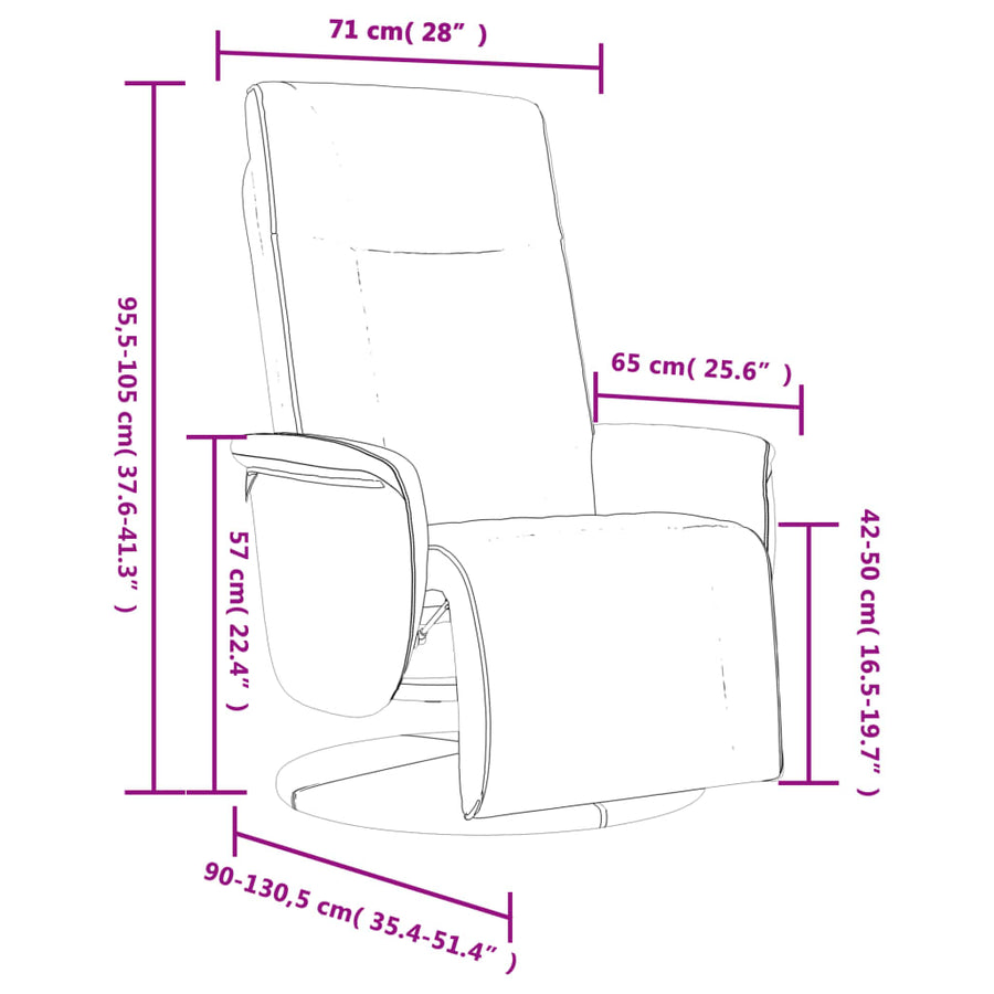 Fauteuil Verstelbaar Met Voetensteun Kunstleer Kleur 1 Cappuccino