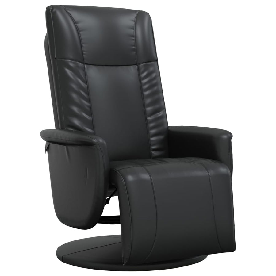 Fauteuil Verstelbaar Met Voetensteun Kunstleer Zwart