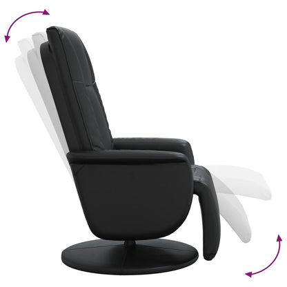 Fauteuil Verstelbaar Met Voetensteun Kunstleer Zwart