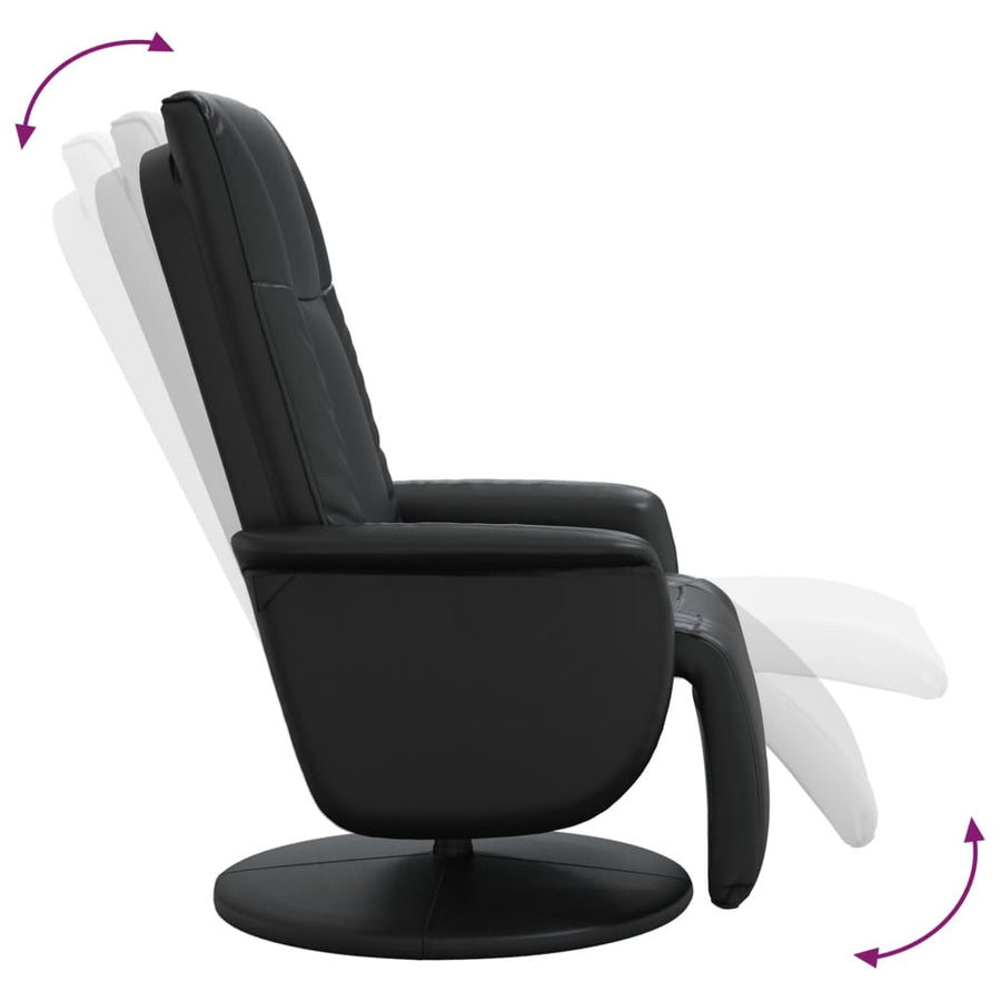 Fauteuil Verstelbaar Met Voetensteun Kunstleer Zwart
