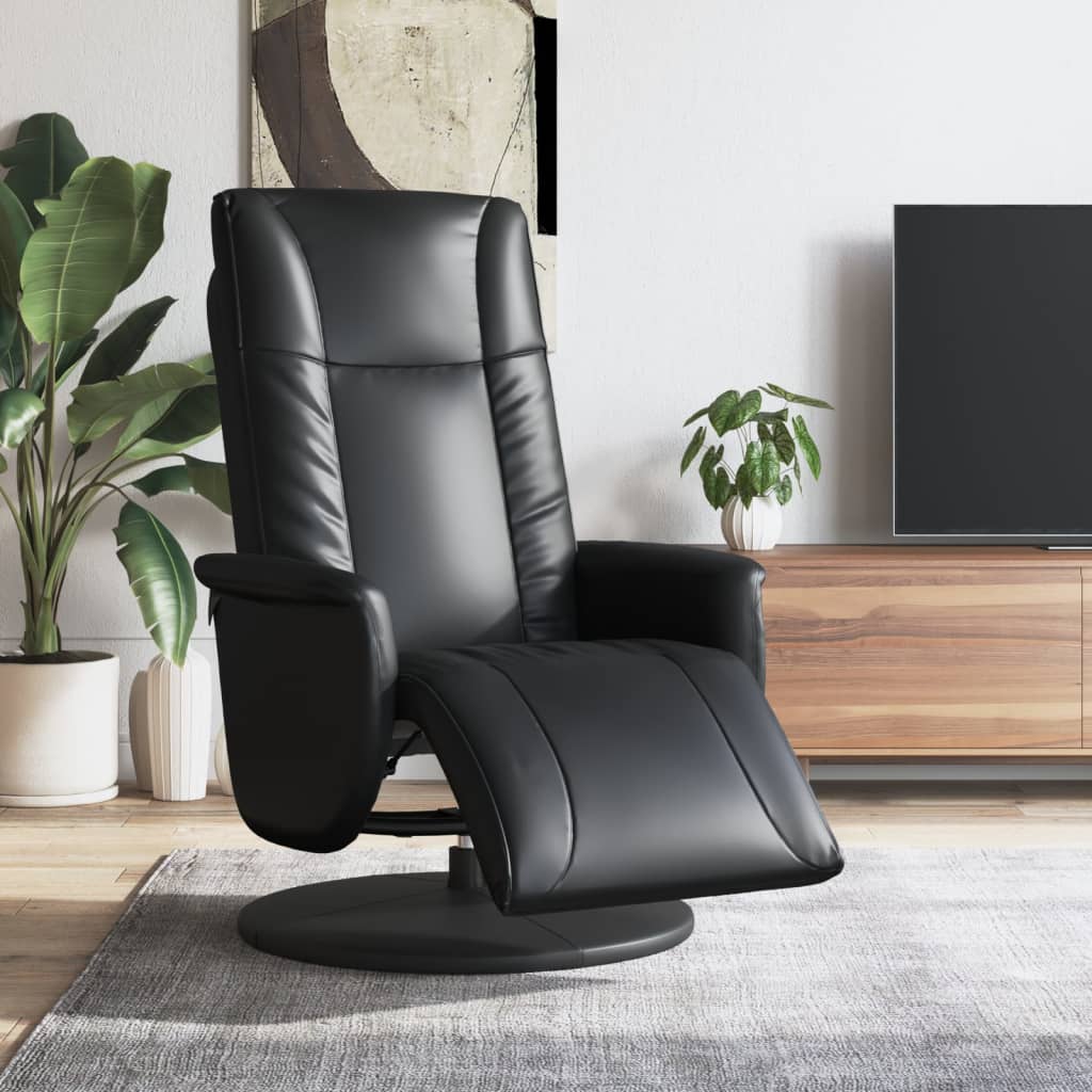 Fauteuil Verstelbaar Met Voetensteun Kunstleer Zwart