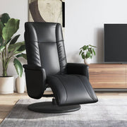 Fauteuil verstelbaar met voetensteun kunstleer zwart 71x90x105 cm