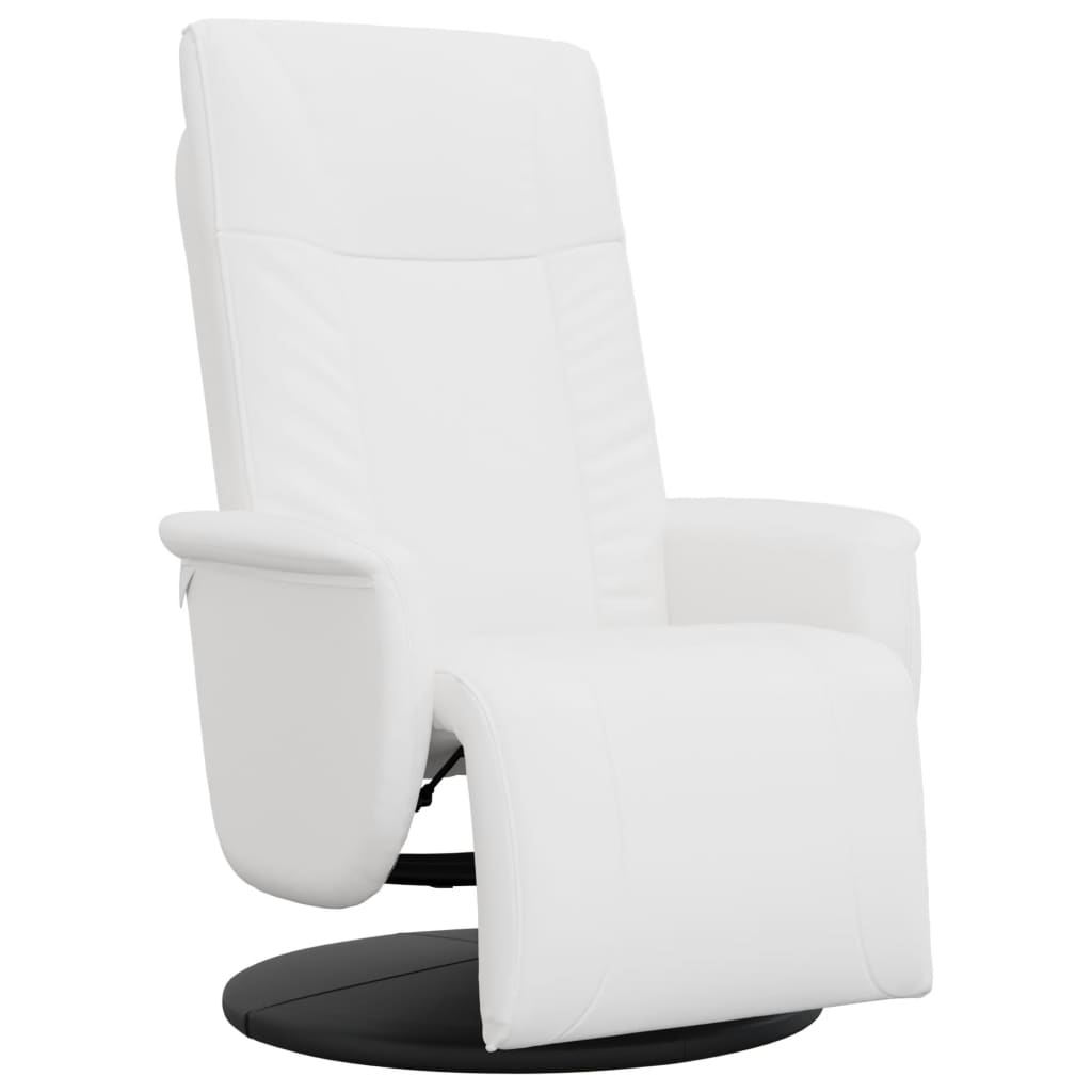 Fauteuil Verstelbaar Met Voetensteun Kunstleer 1 Wit