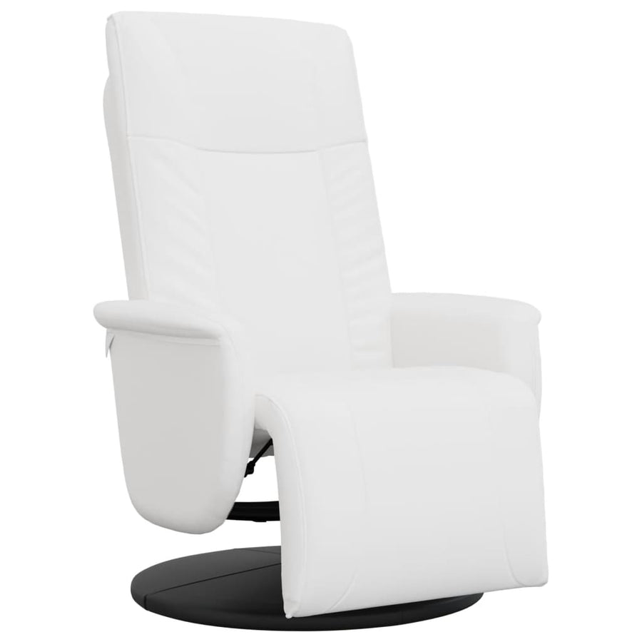 Fauteuil Verstelbaar Met Voetensteun Kunstleer 1 Wit