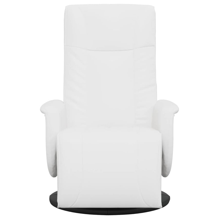 Fauteuil Verstelbaar Met Voetensteun Kunstleer 1 Wit