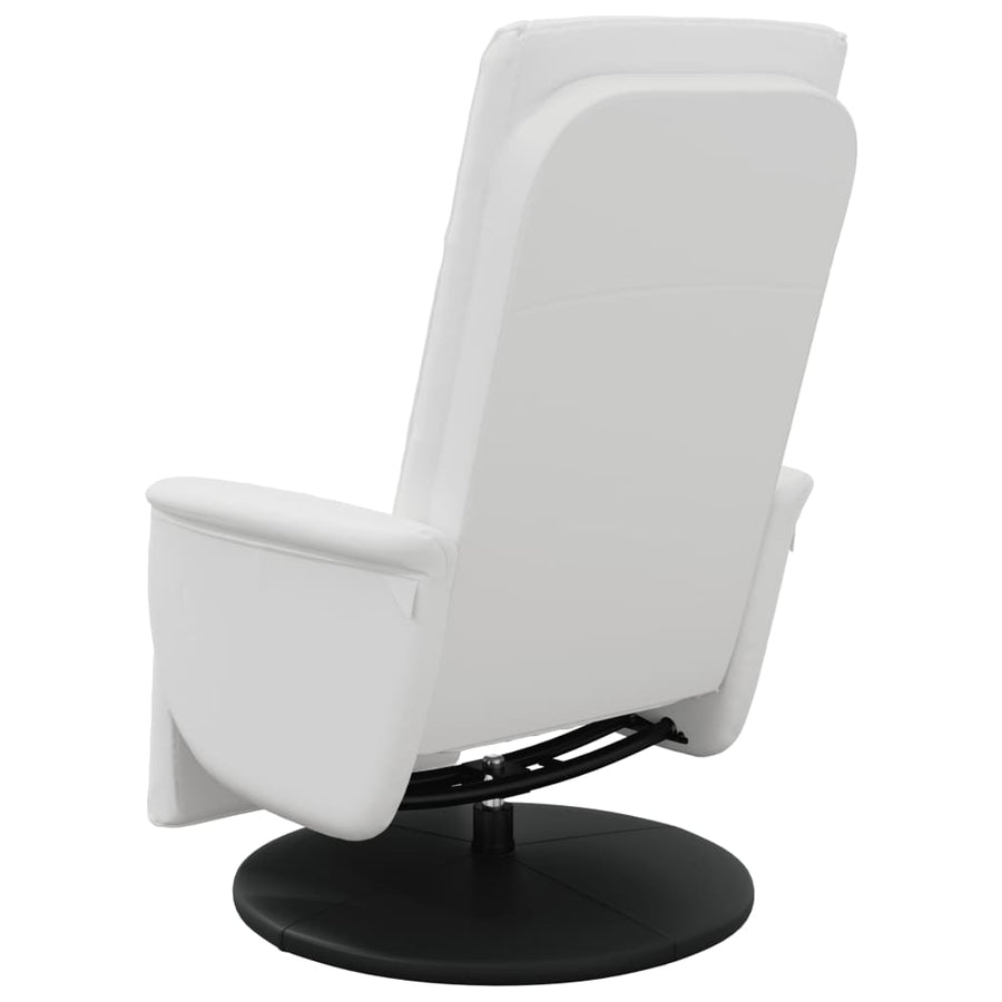 Fauteuil Verstelbaar Met Voetensteun Kunstleer 1 Wit