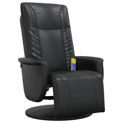 Massagestoel Verstelbaar Met Voetensteun Kunstleer Zwart