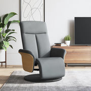 Fauteuil verstelbaar met voetensteun stof lichtgrijs 79x87x104.5 cm