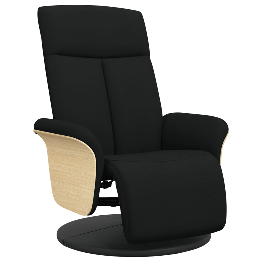 Fauteuil Verstelbaar Met Voetensteun Stof Zwart 1