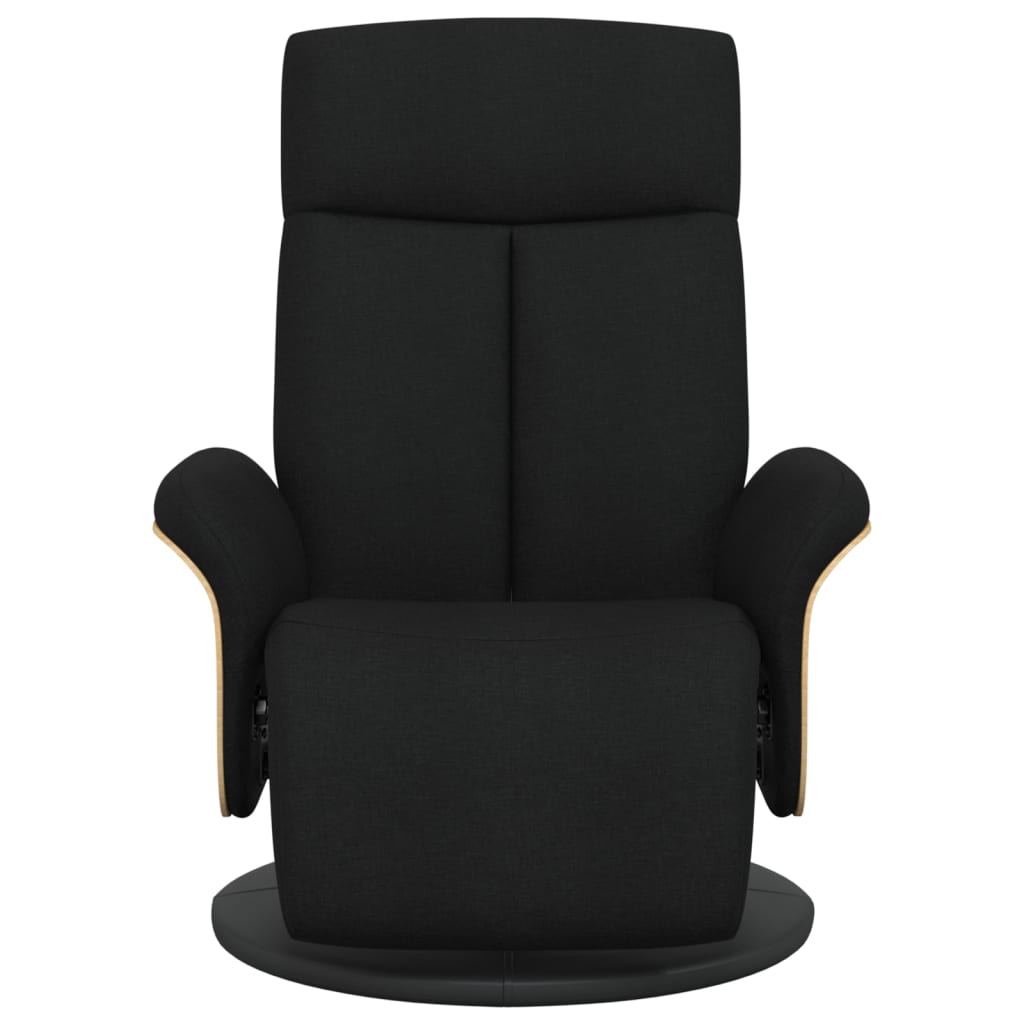 Fauteuil Verstelbaar Met Voetensteun Stof Zwart 1