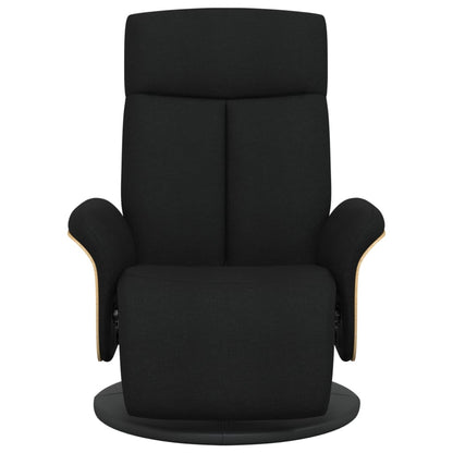 Fauteuil Verstelbaar Met Voetensteun Stof Zwart 1