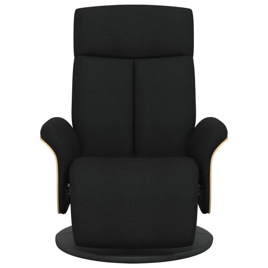 Fauteuil Verstelbaar Met Voetensteun Stof Zwart 1
