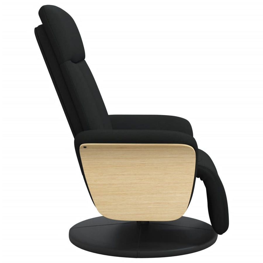 Fauteuil Verstelbaar Met Voetensteun Stof Zwart 1