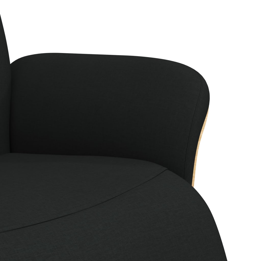 Fauteuil Verstelbaar Met Voetensteun Stof Zwart 1