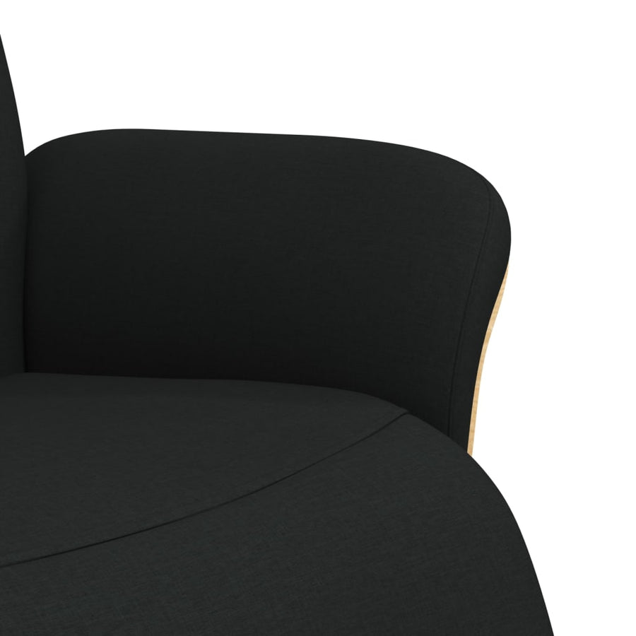 Fauteuil Verstelbaar Met Voetensteun Stof Zwart 1