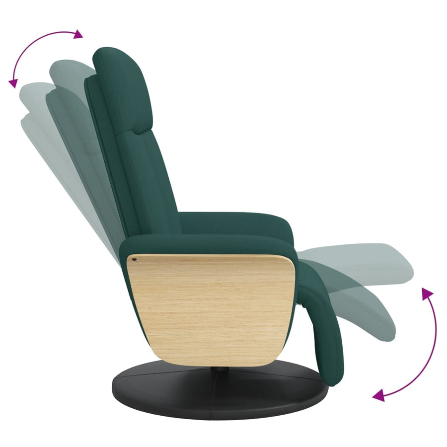 Fauteuil Verstelbaar Met Voetensteun Stof 1 Donkergroen