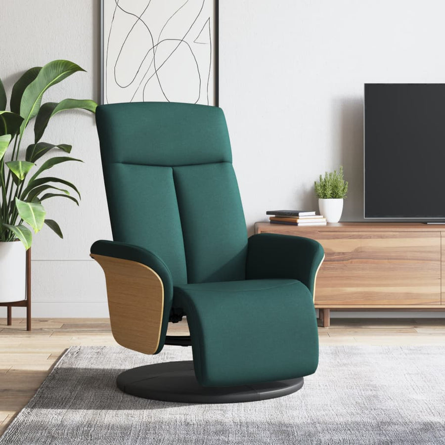 Fauteuil Verstelbaar Met Voetensteun Stof 1 Donkergroen