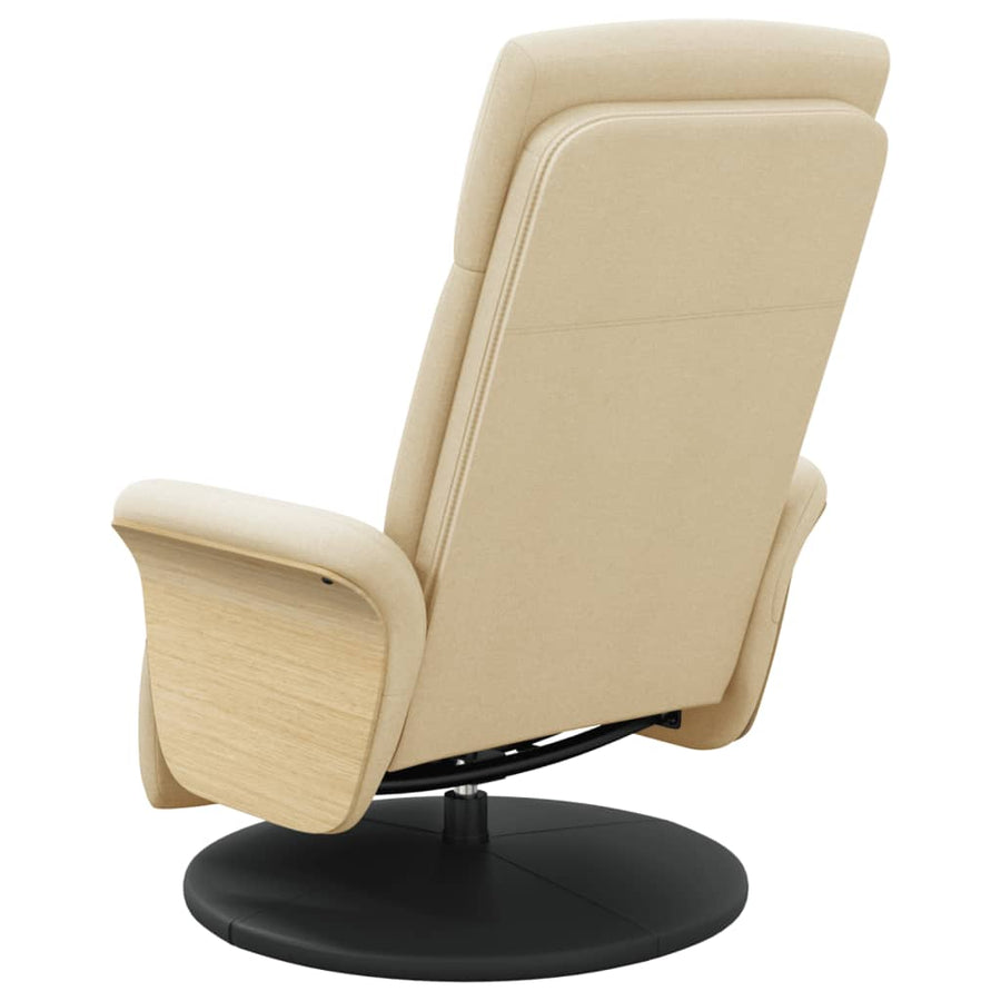 Fauteuil Verstelbaar Met Voetensteun Stof Kleurig Crème