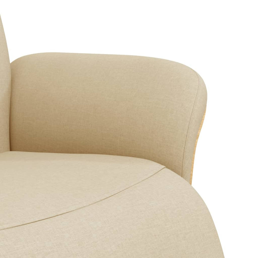 Fauteuil Verstelbaar Met Voetensteun Stof Kleurig Crème