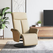 Fauteuil verstelbaar met voetensteun stof crèmekleurig 79x87x104.5 cm