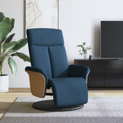 Fauteuil verstelbaar met voetensteun blauw stof