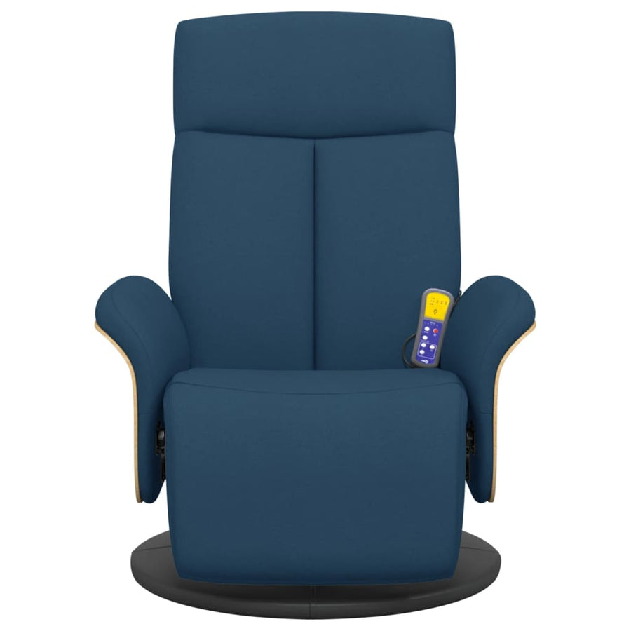 Massagestoel Verstelbaar Met Voetensteun Stof Blauw