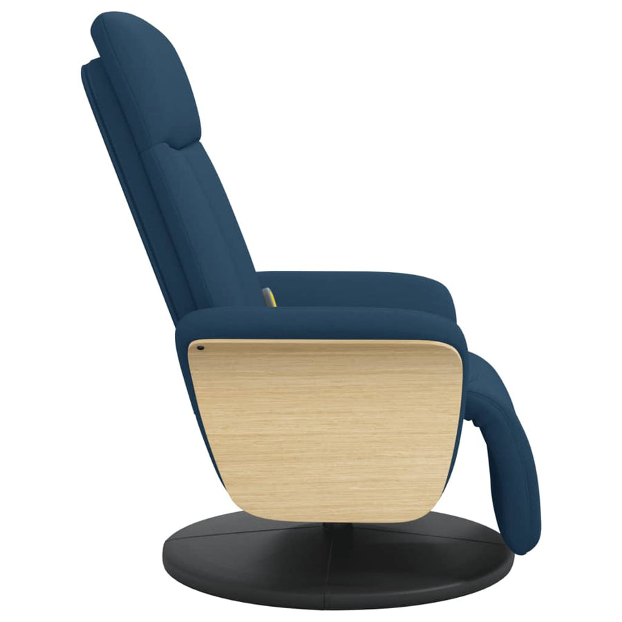 Massagestoel Verstelbaar Met Voetensteun Stof Blauw