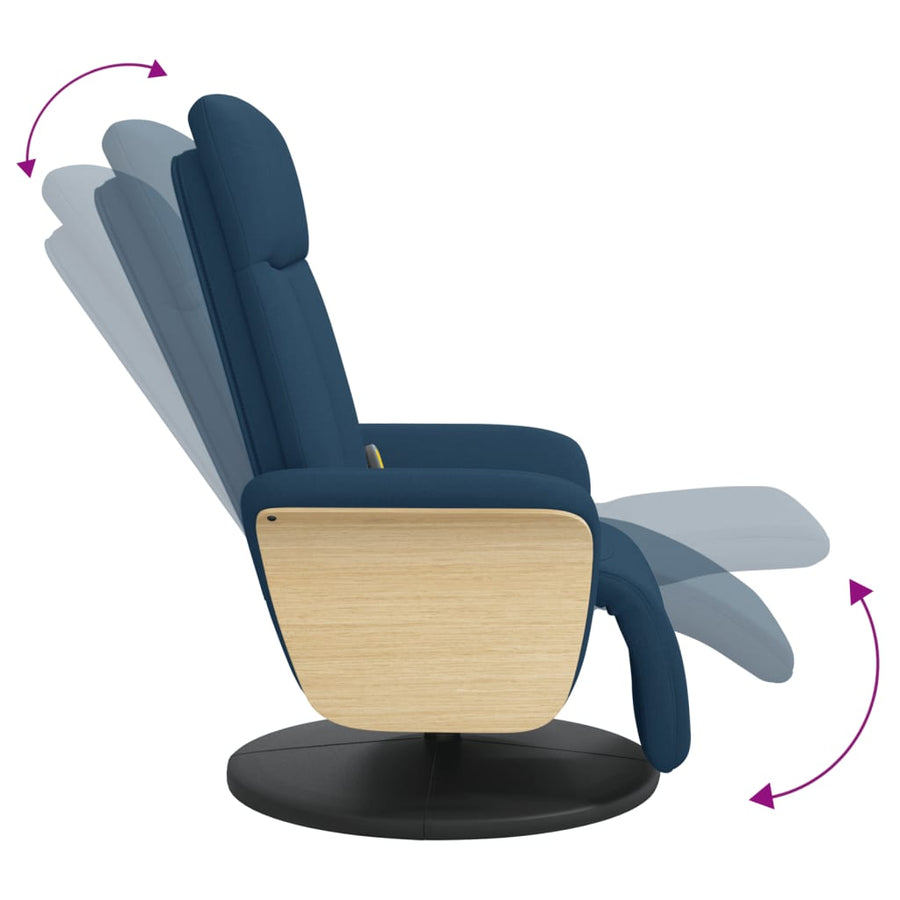 Massagestoel Verstelbaar Met Voetensteun Stof Blauw