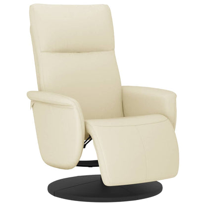 Fauteuil Verstelbaar Met Voetensteun Kunstleer Kleurig 1 Crème