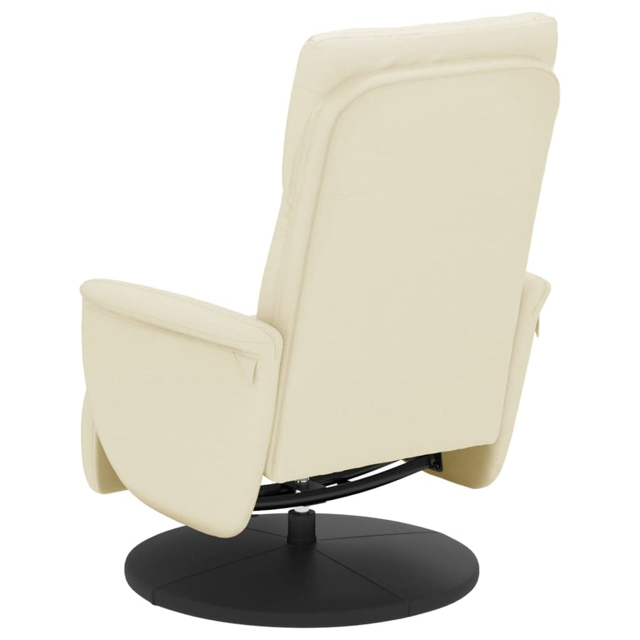 Fauteuil Verstelbaar Met Voetensteun Kunstleer Kleurig 1 Crème