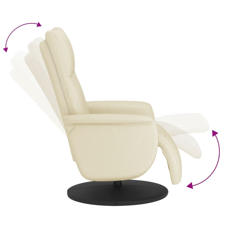 Fauteuil Verstelbaar Met Voetensteun Kunstleer Kleurig 1 Crème