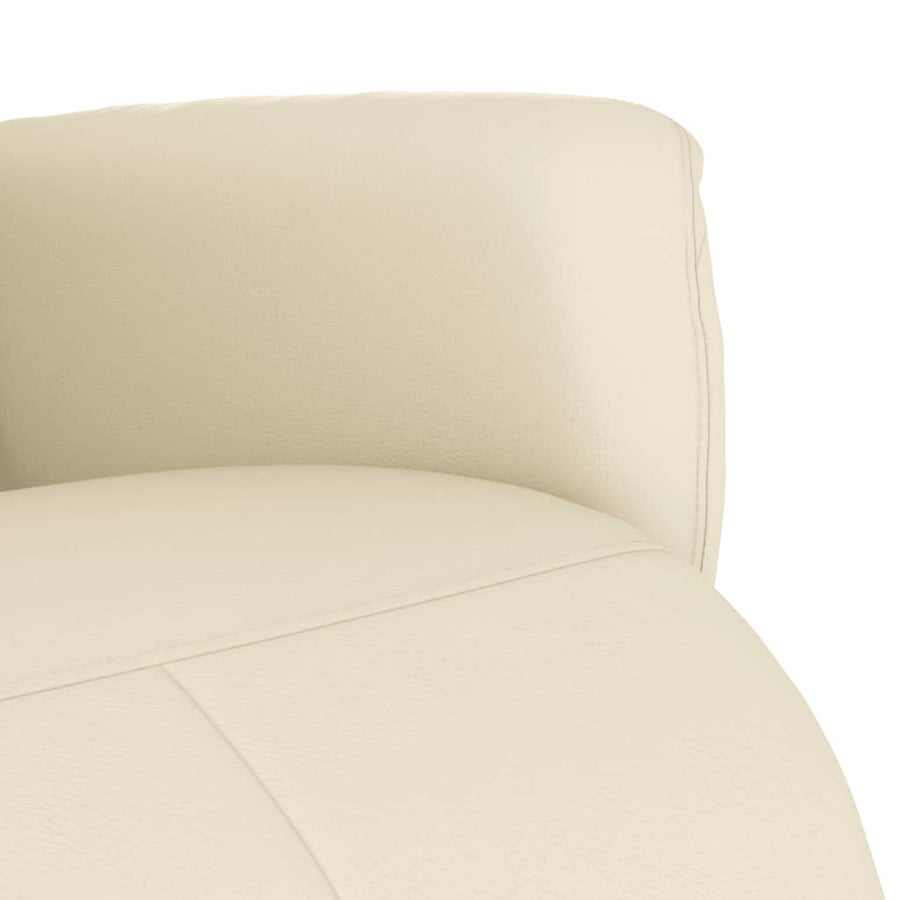 Fauteuil Verstelbaar Met Voetensteun Kunstleer Kleurig 1 Crème