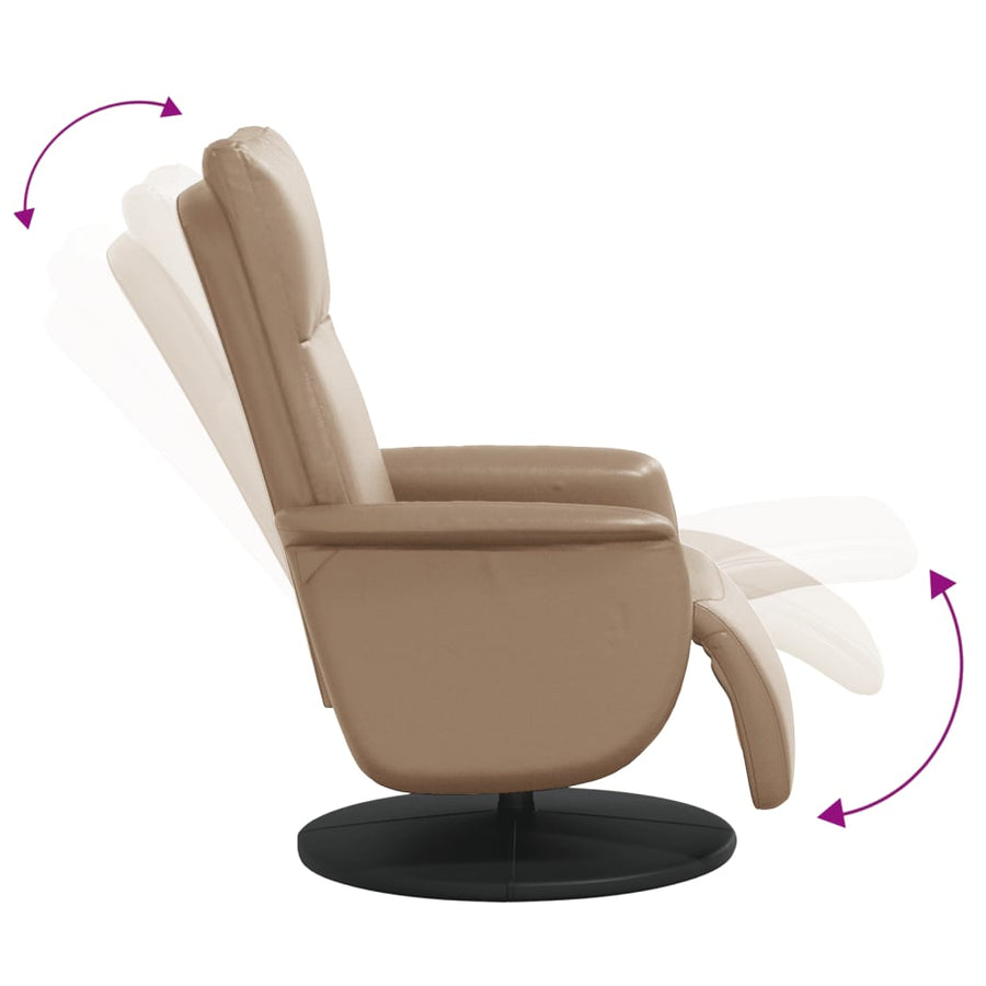 Fauteuil Verstelbaar Met Voetensteun Kunstleer Cappuccinokleur