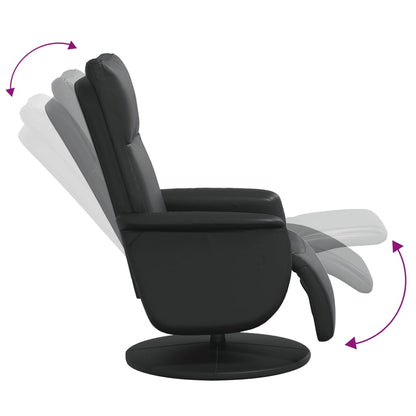 Fauteuil Verstelbaar Met Voetensteun Kunstleer Zwart