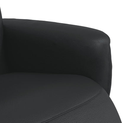 Fauteuil Verstelbaar Met Voetensteun Kunstleer Zwart