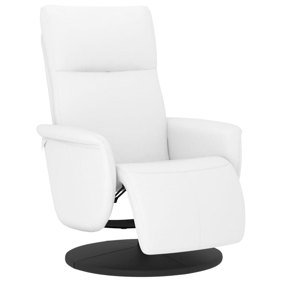 Fauteuil Verstelbaar Met Voetensteun Kunstleer Wit 1