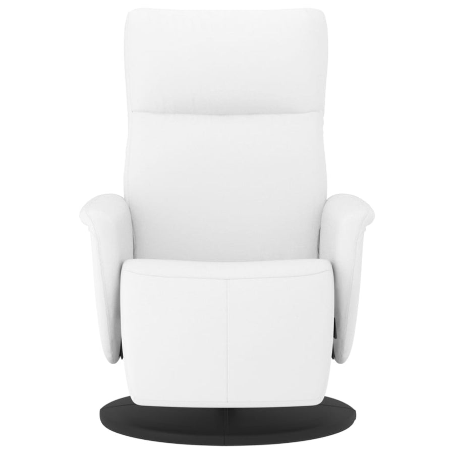 Fauteuil Verstelbaar Met Voetensteun Kunstleer Wit 1