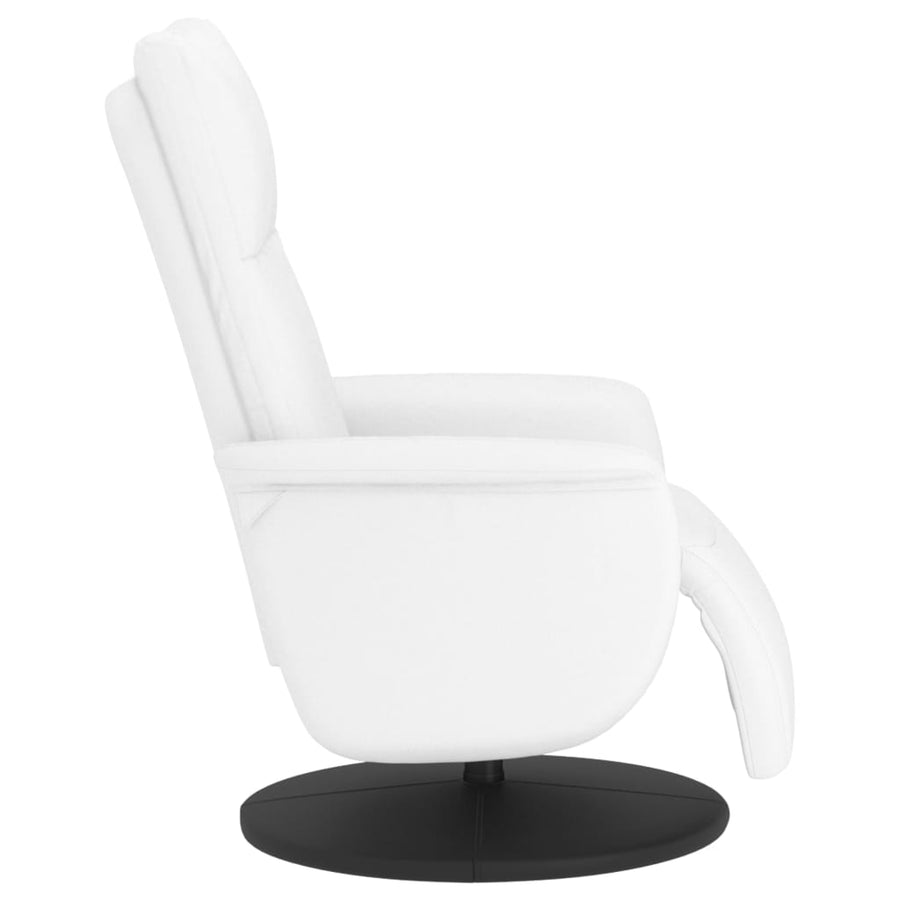 Fauteuil Verstelbaar Met Voetensteun Kunstleer Wit 1