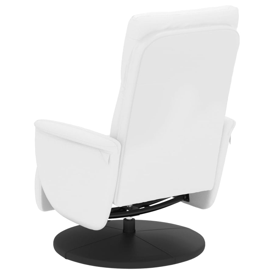 Fauteuil Verstelbaar Met Voetensteun Kunstleer Wit 1