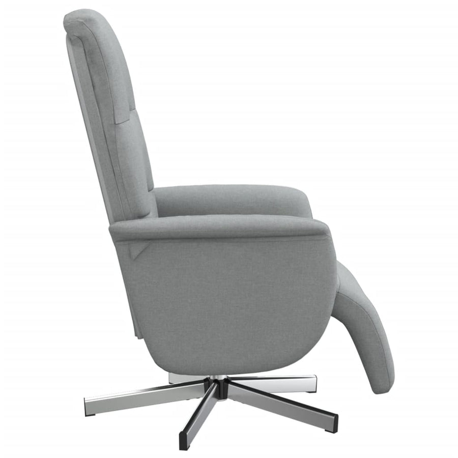 Fauteuil Verstelbaar Met Voetensteun Stof Lichtgrijs