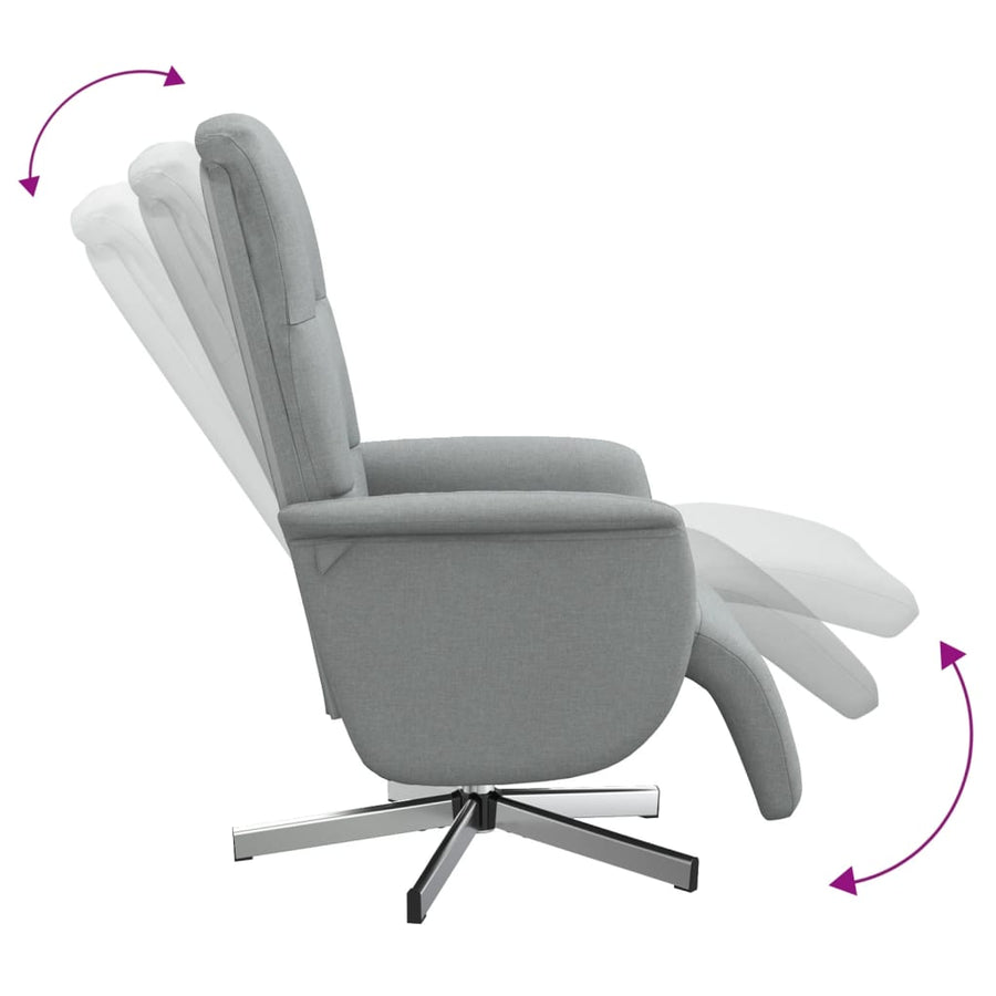 Fauteuil Verstelbaar Met Voetensteun Stof Lichtgrijs