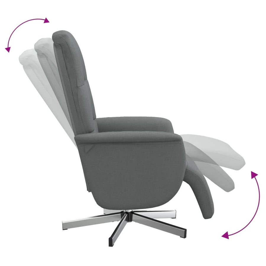 Fauteuil Verstelbaar Met Voetensteun Stof Donkergrijs