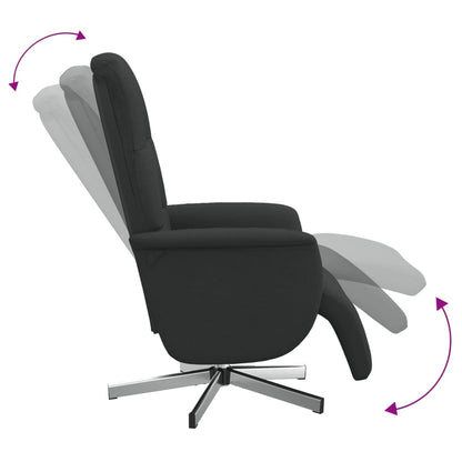 Fauteuil Verstelbaar Met Voetensteun Stof Zwart